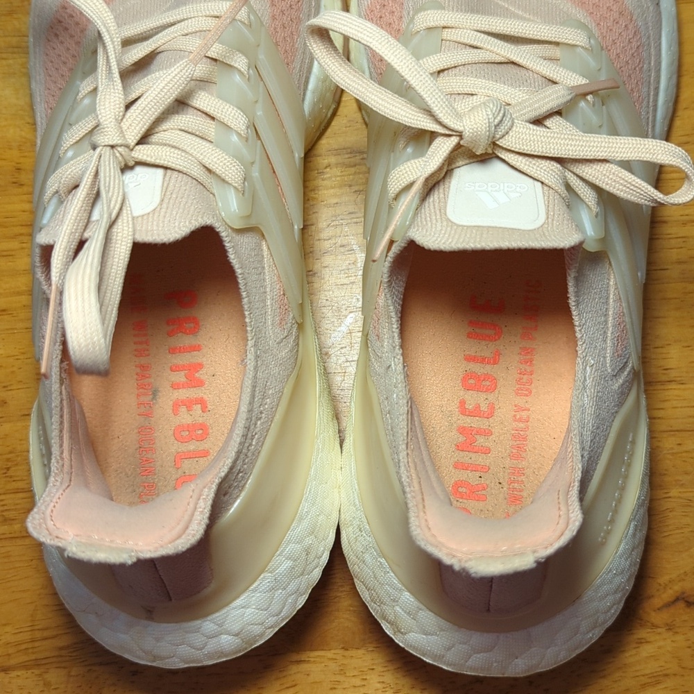 Adidas Women's Ultraboost 21 Running Shoes Blush Pink White Women's Size 8.5 - Picture 5 of 7